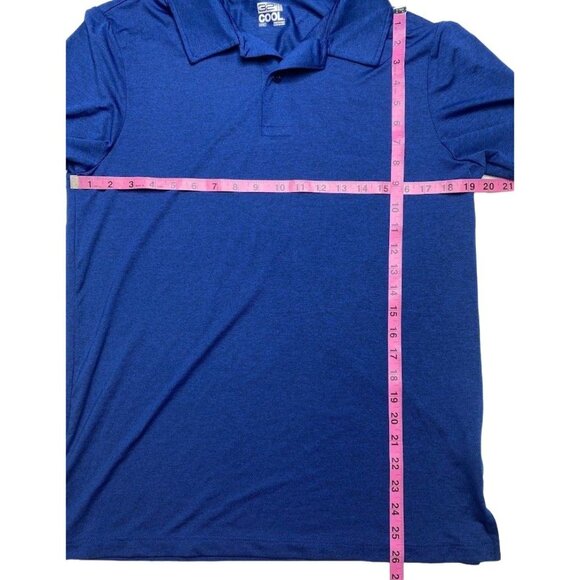 32 Degrees Polo Men's MEDIUM Blue Short-Sleeve Techno Mesh Soft Stretch NEW - Picture 3 of 11
